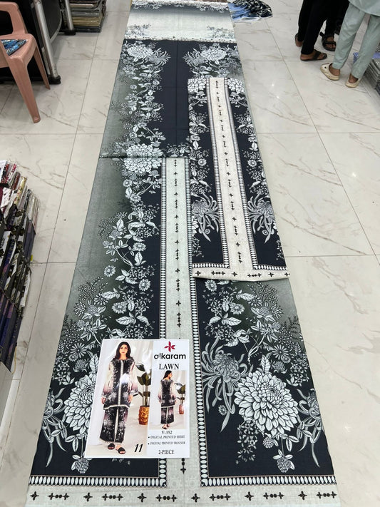 Alkaram Digital Printed Cord Set 2 Pc