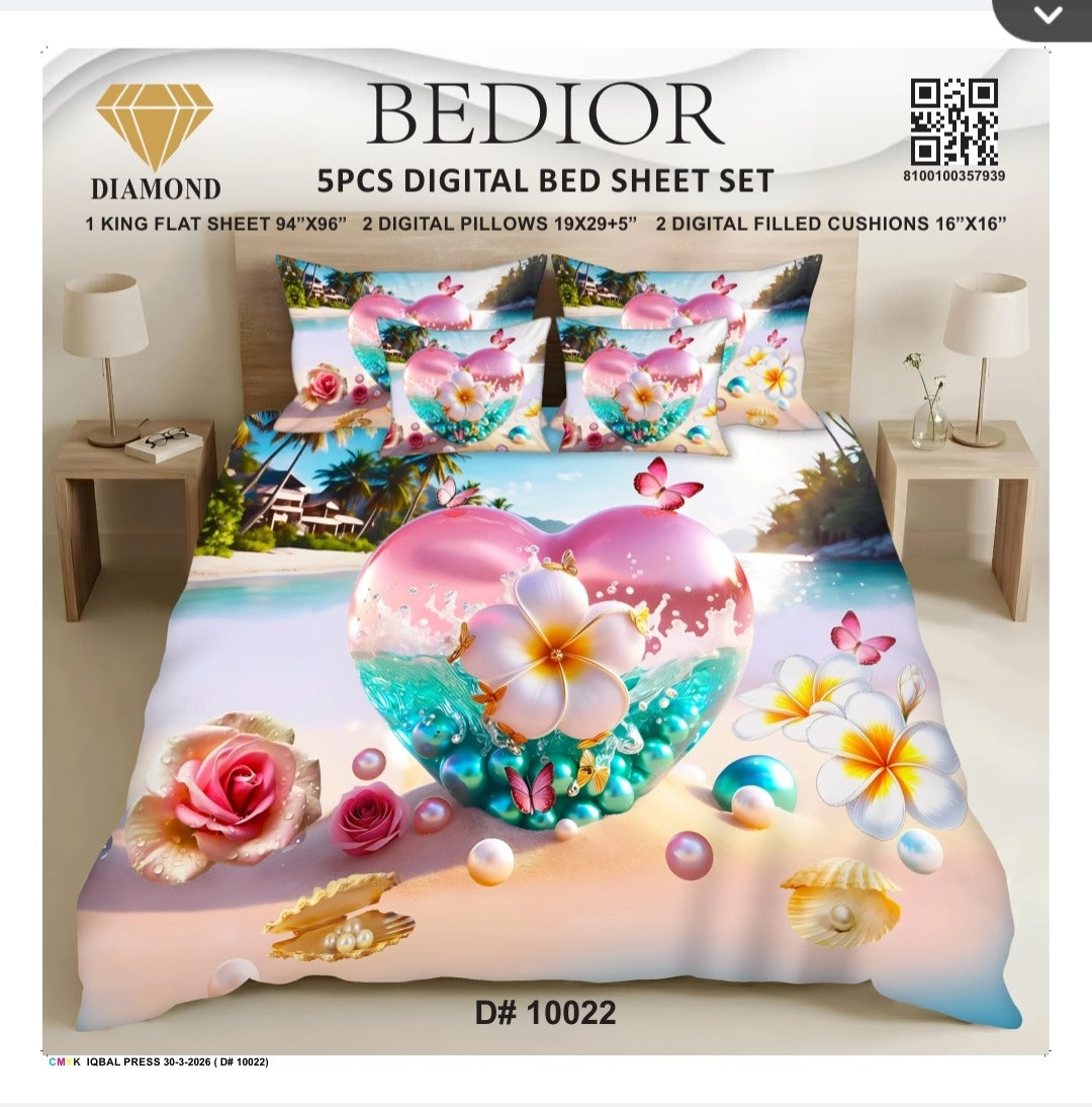 BEDIOR 5PCS DIGITAL BED SHEET SET 10022