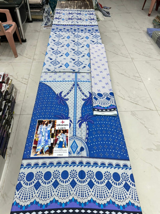 Alkaram Digital Printed Cord Set 2 Pc