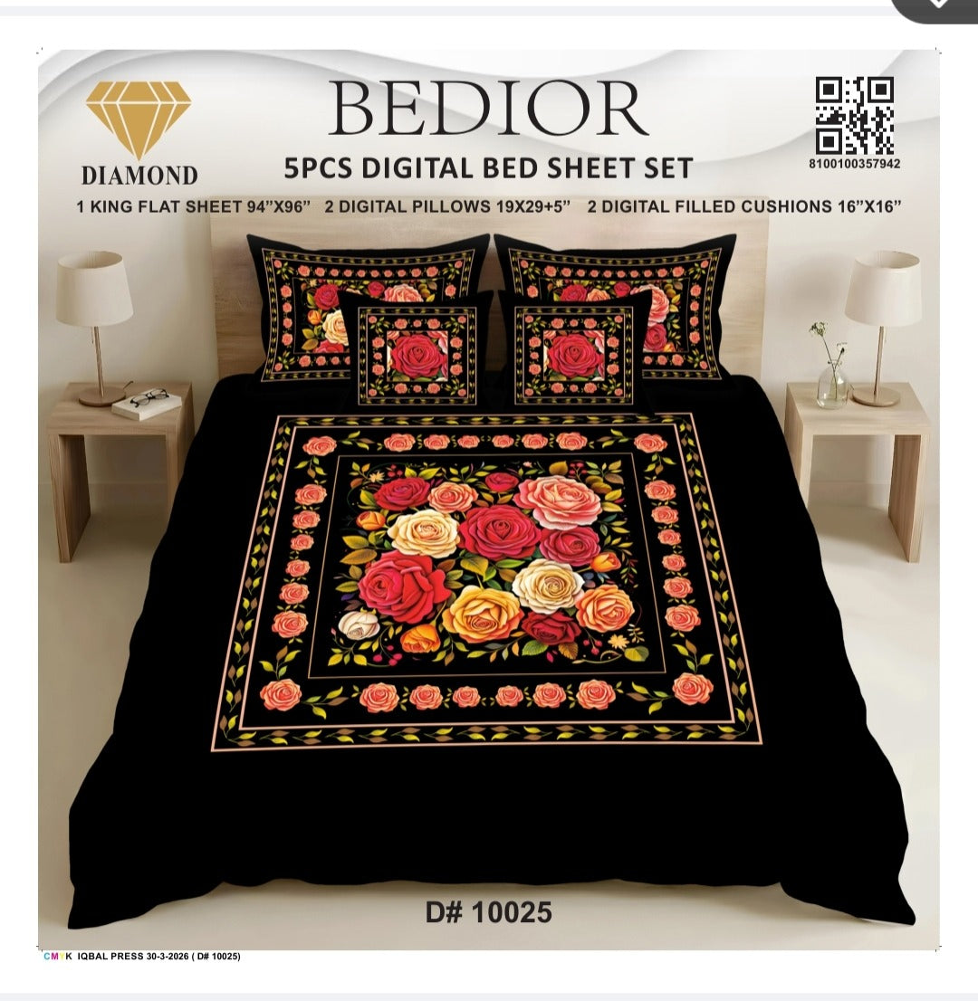BEDIOR 5PCS DIGITAL BED SHEET SET 10025