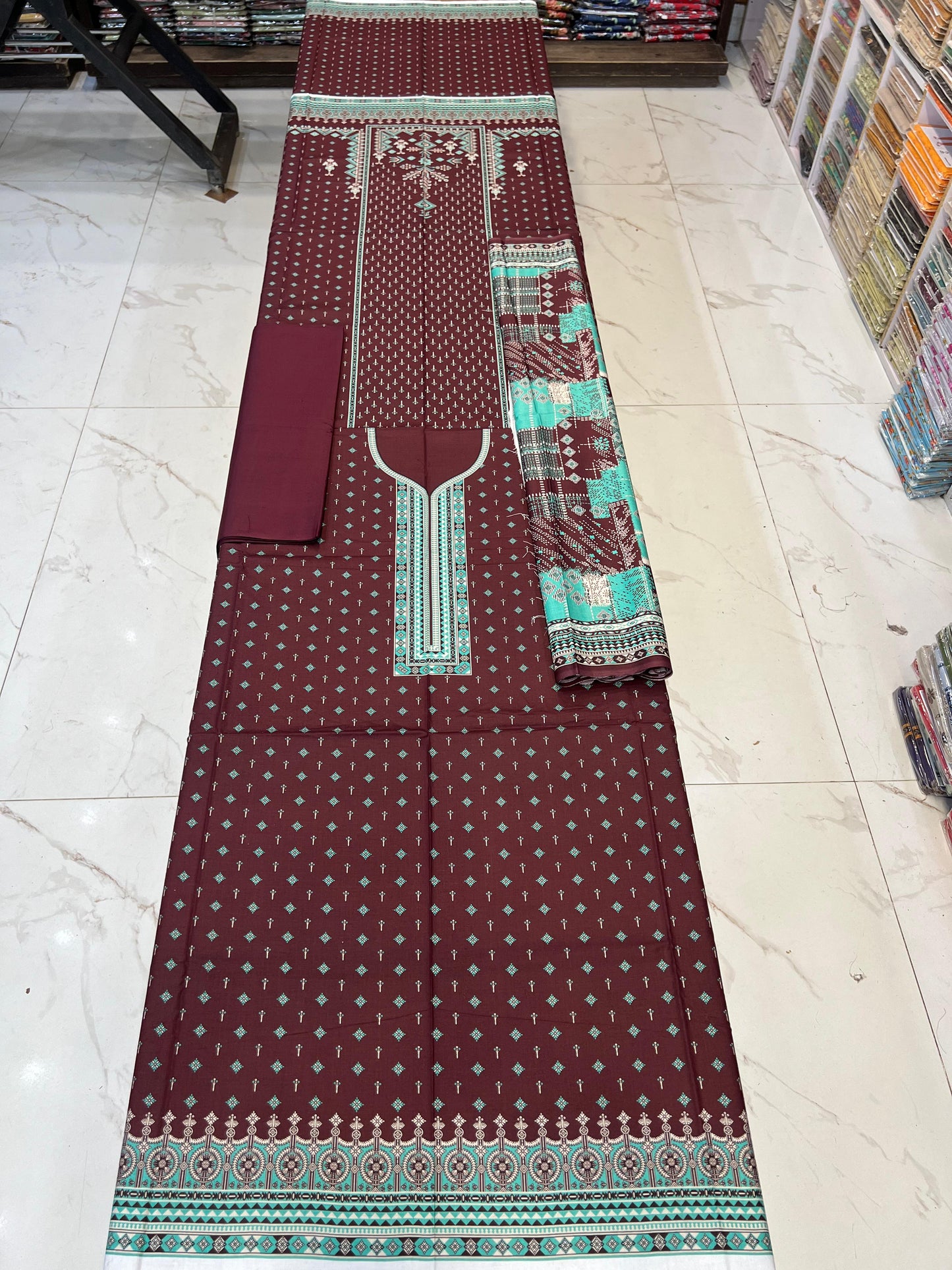 ✨Classic Plain Linen 3PC with Same Fabric Dupatta✨