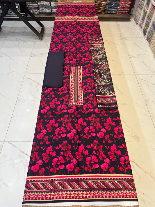 Classic Plain Linen 3PC with Same Fabric Dupatta