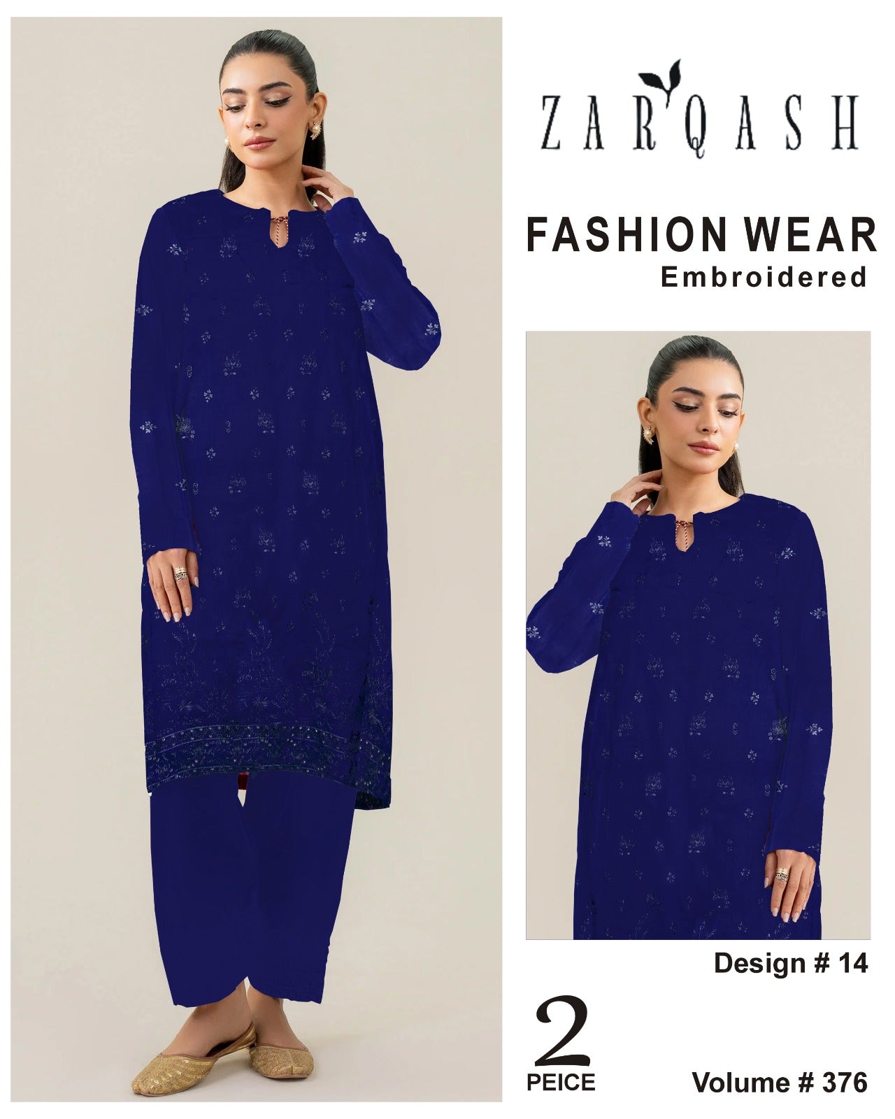 ZARQASH FASHION WEAR EMB 2PC