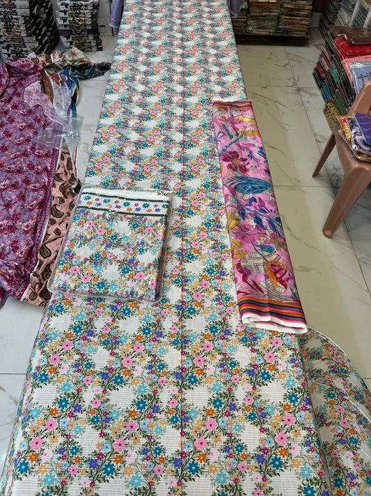 Original Bareeza 3Pc With Bamber Chiffon Dupatta