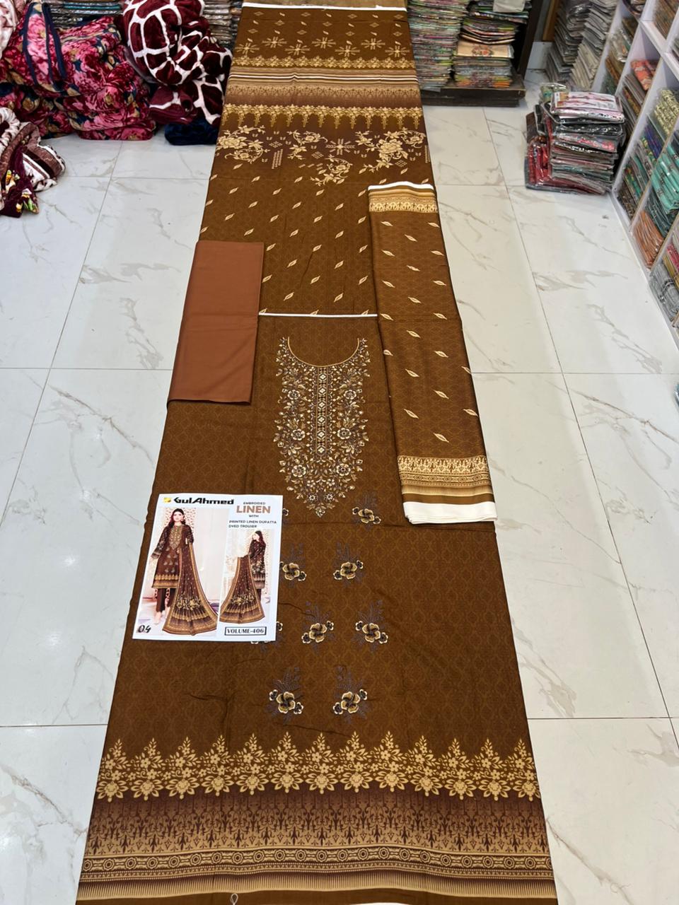 EMBROIDERED LINEN 3PC Multi Brands