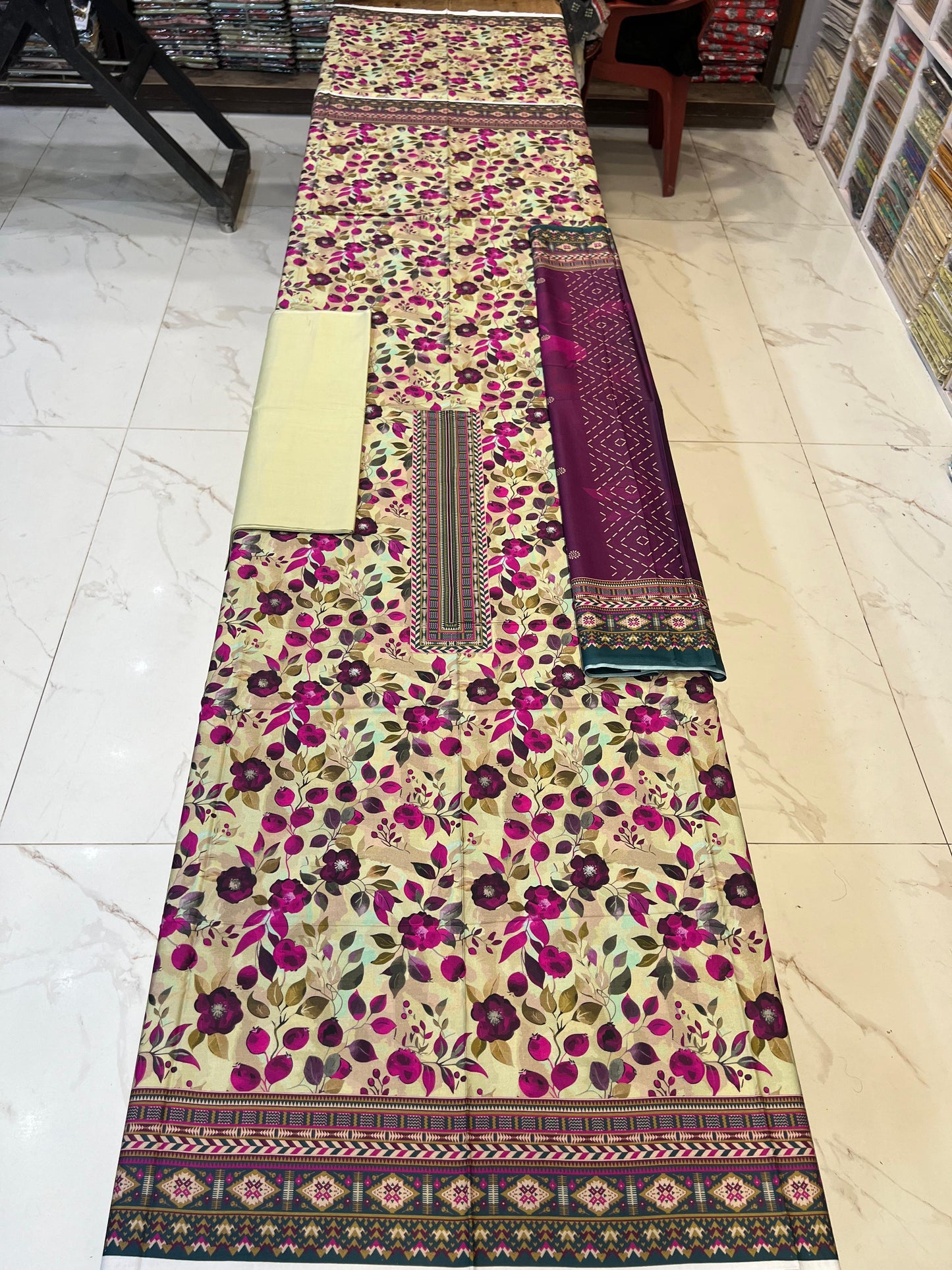 Classic Plain Linen 3PC with Same Fabric Dupatta