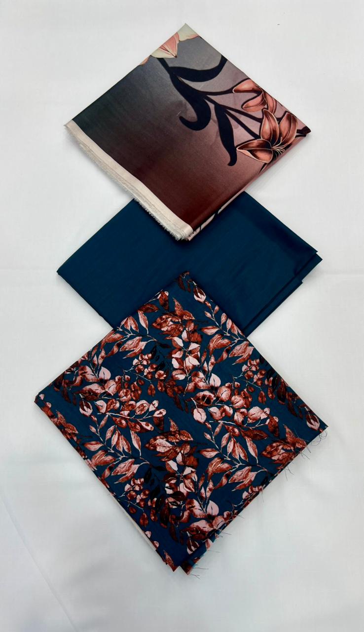 Classic Plain Linen 3PC with Same Fabric Dupatta