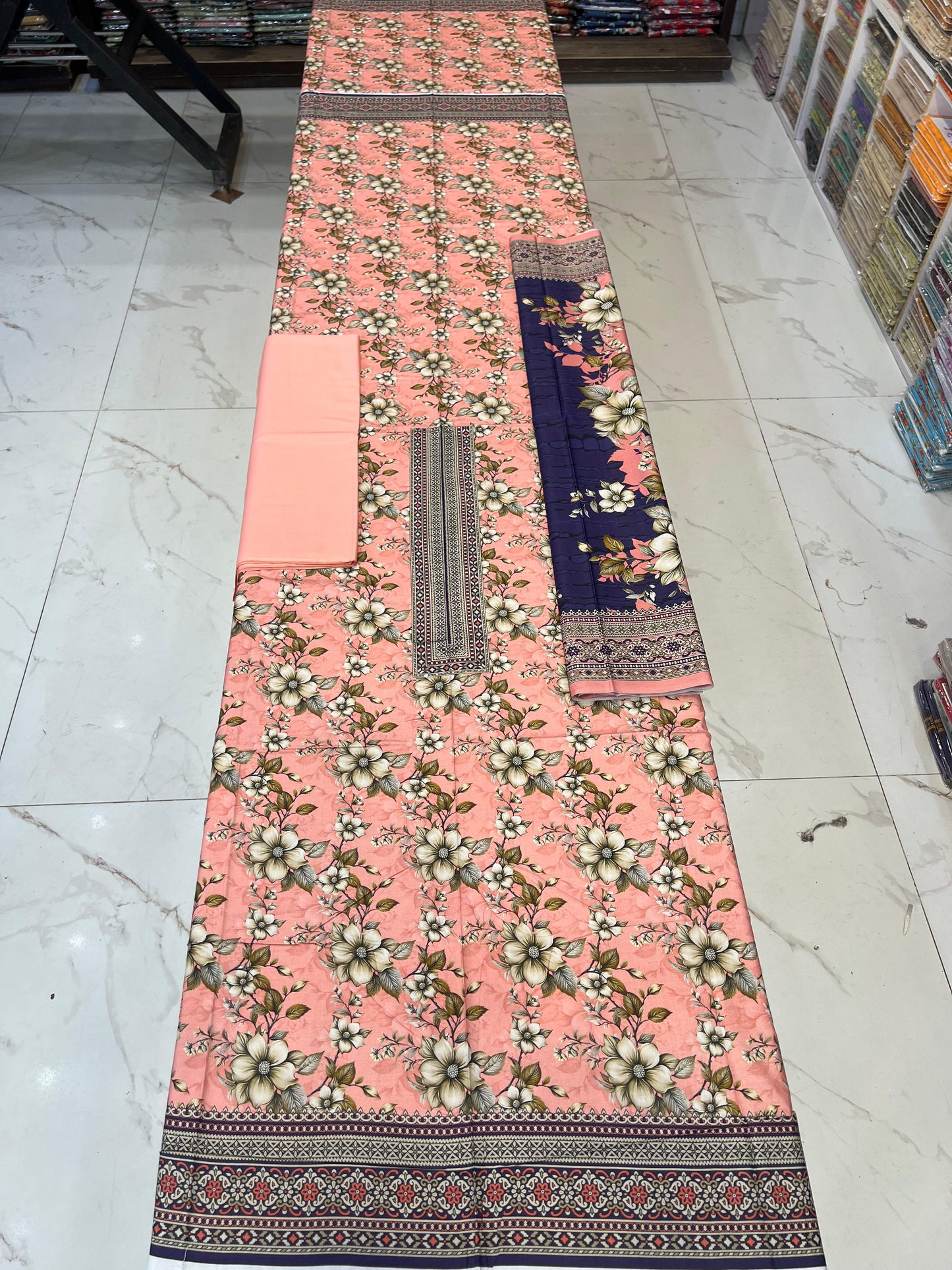 ✨Classic Plain Linen 3PC with Same Fabric Dupatta✨