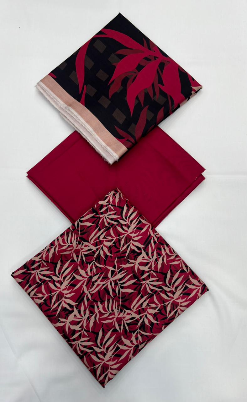 Classic Plain Linen 3PC with Same Fabric Dupatta