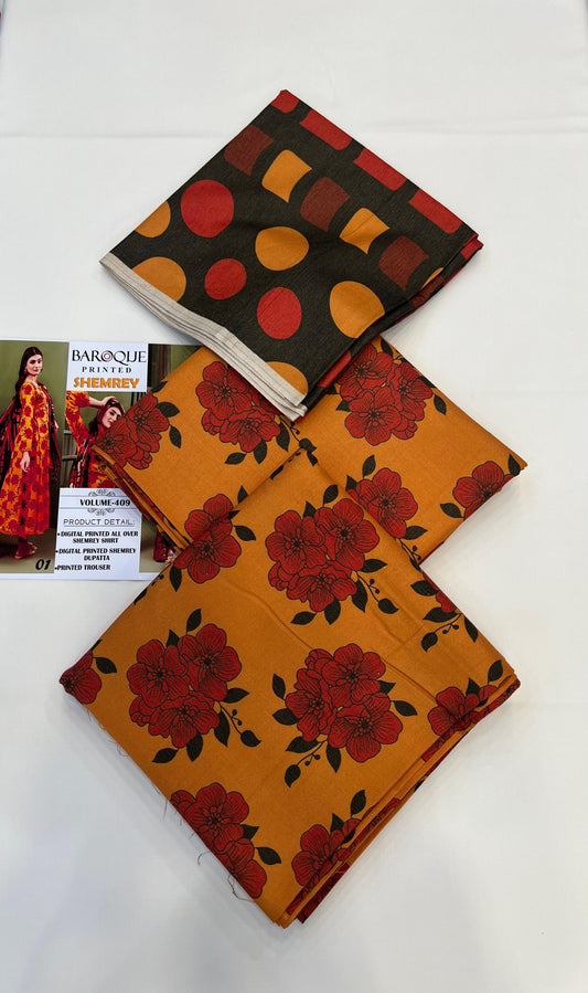 Baroque Printed Shemrey Winter 3PC