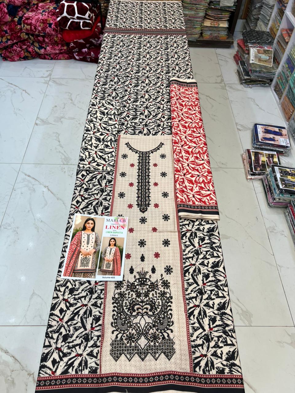 EMBROIDERED LINEN 3PC Multi Brands