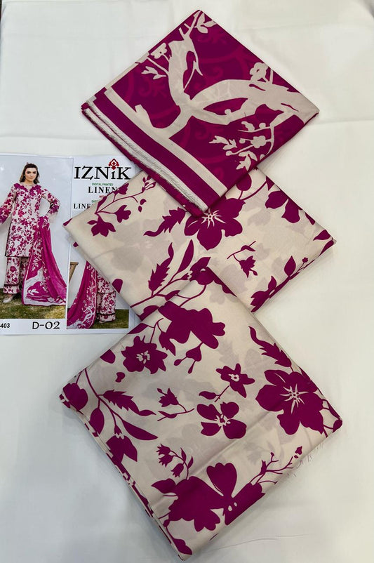 IZNIK LINEN Digital Printed 3PC
