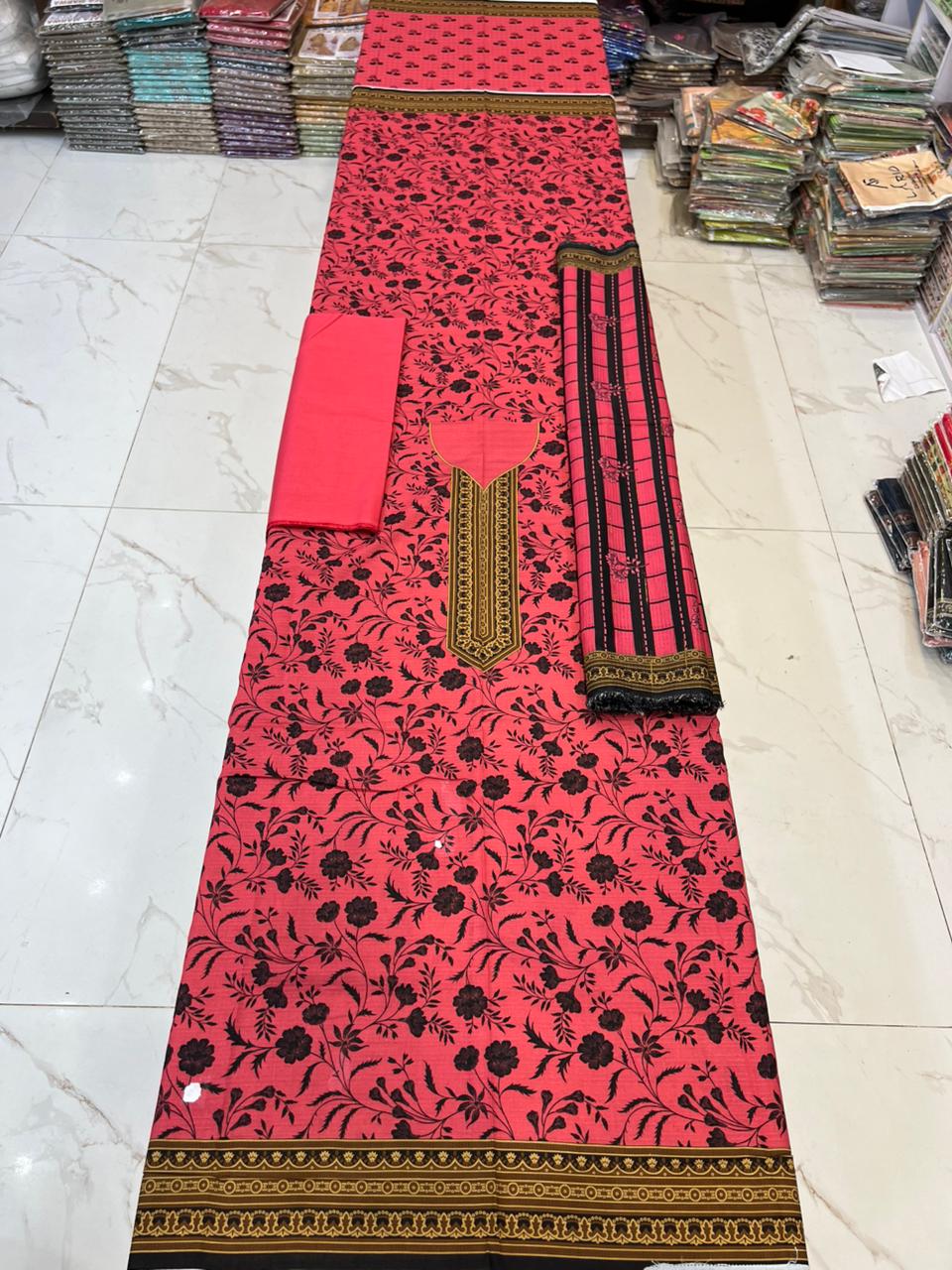 Almas Premium Bana Dora Lawn 3PC | Tarkashi Dupatta