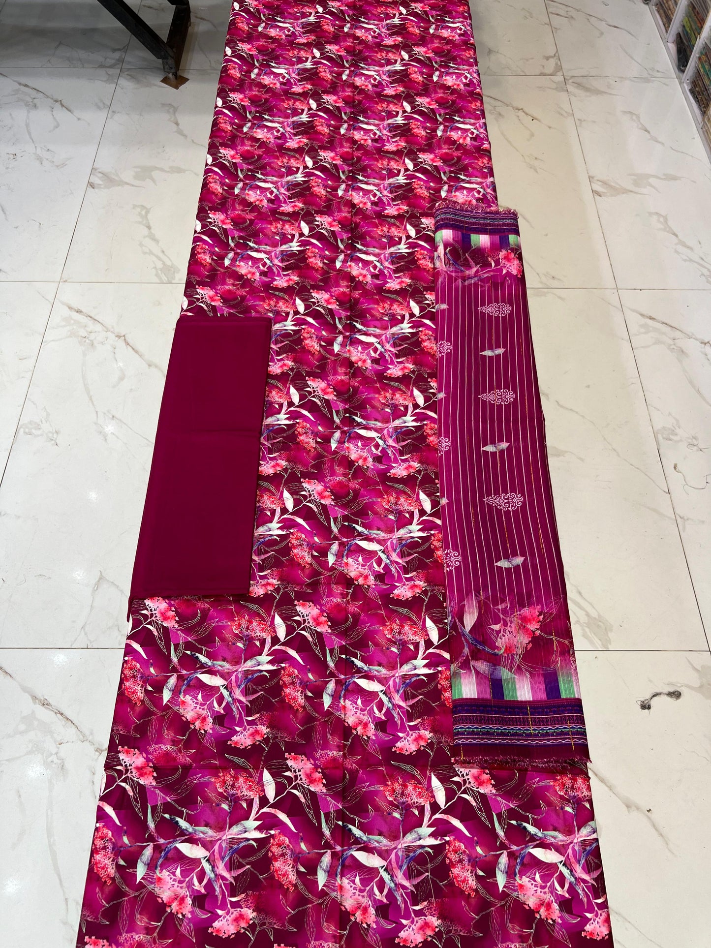 Bana Dora Tarkashi Dupatta Printed Linen 3PC