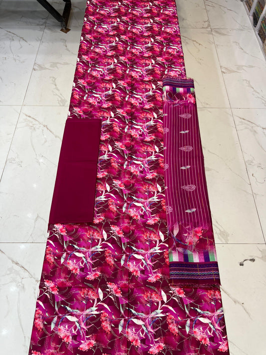 Bana Dora Tarkashi Dupatta Printed Linen 3PC