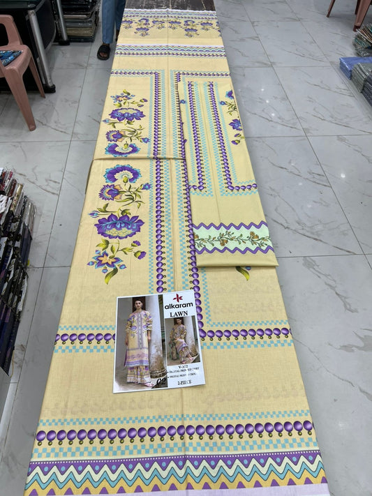 Alkaram Digital Printed Cord Set 2 Pc