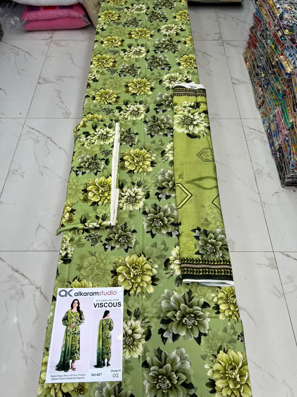 Alkaram Bana Dora Allover Viscose 3PC