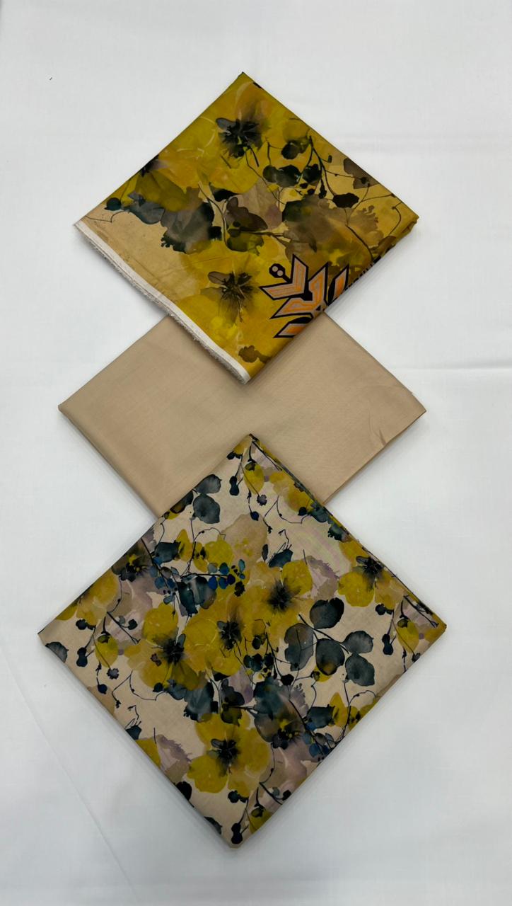 Classic Plain Linen 3PC with Same Fabric Dupatta