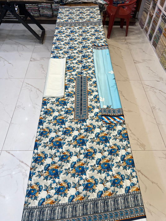 Classic Plain Linen 3PC with Same Fabric Dupatta