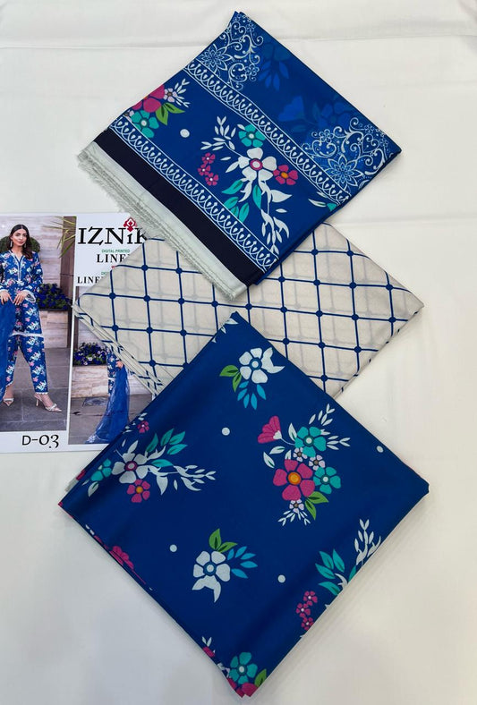 IZNIK LINEN Digital Printed 3PC