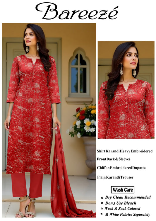 Bareeze karandi Embroidered 3PC