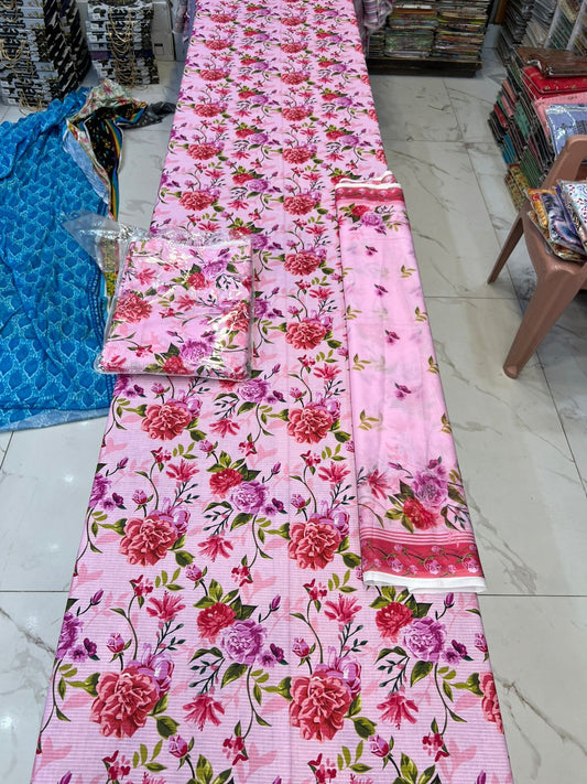 Original Bareeza 3Pc With Bamber Chiffon Dupatta