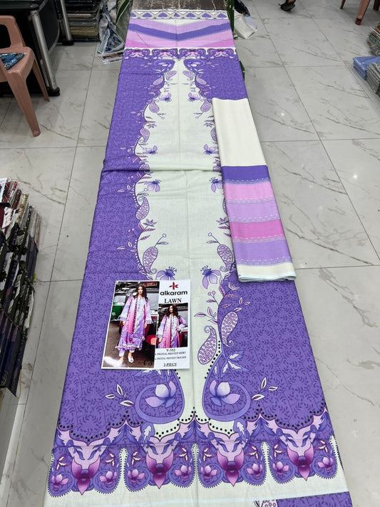 Alkaram Digital Printed Cord Set 2 Pc