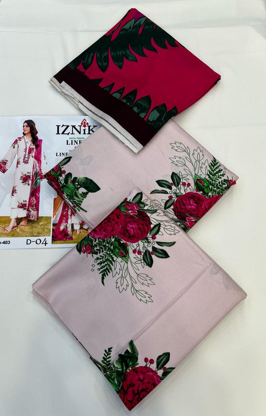 IZNIK LINEN Digital Printed 3PC
