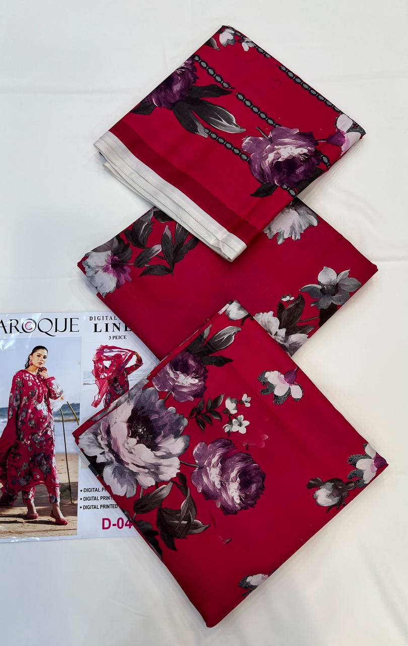 BAROQUE LINEN Digital Printed 3PC