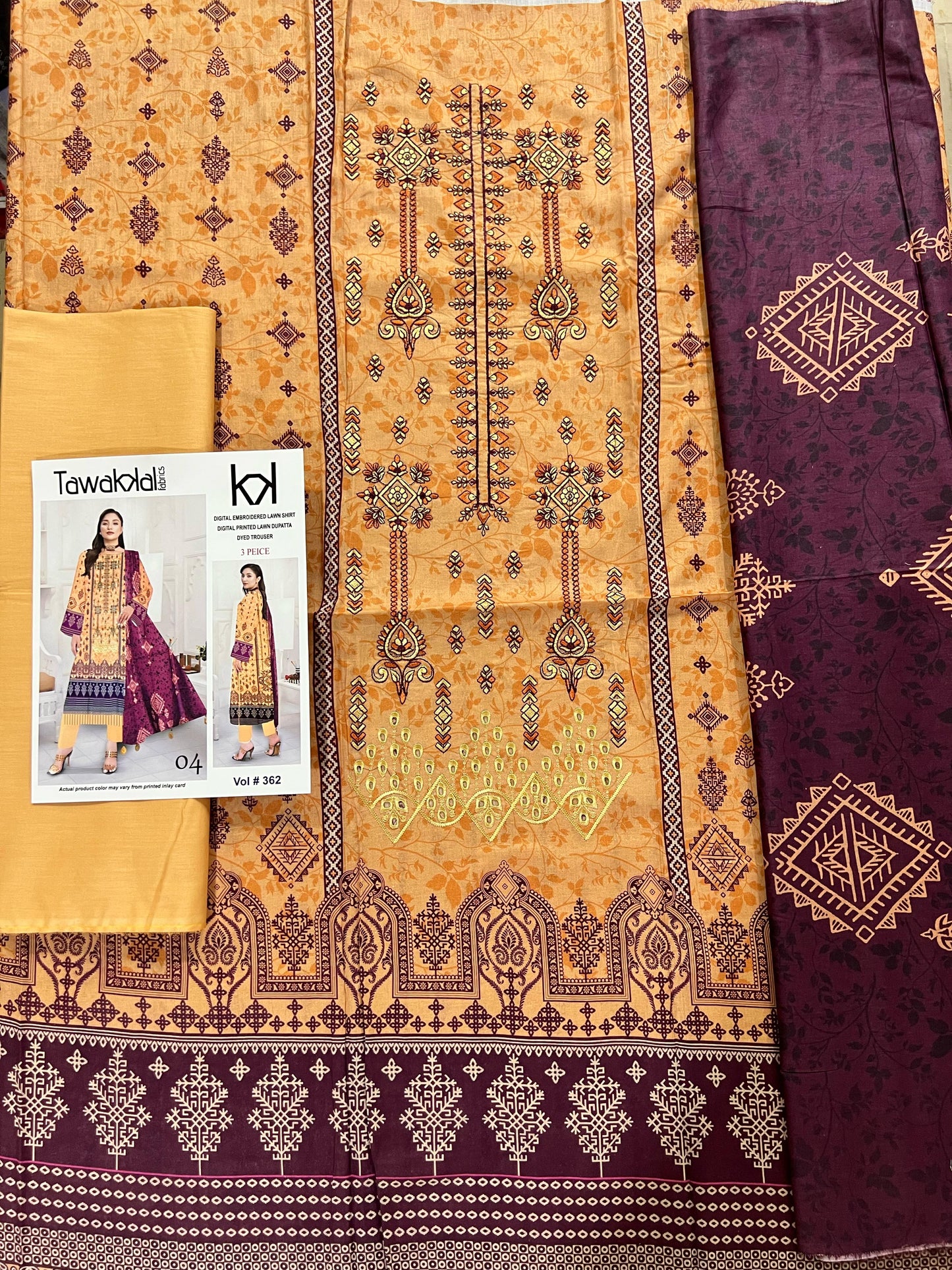 Tawakal Emb lawn 3pc Suit