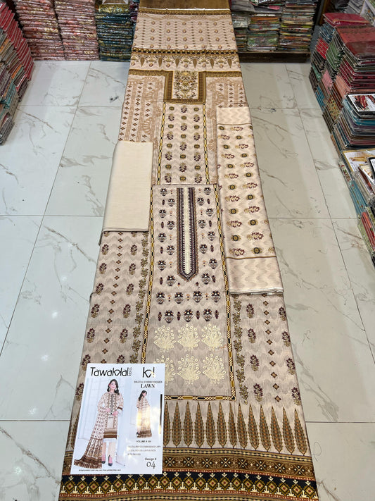 TAWAKAL LAWN 3PC SUIT