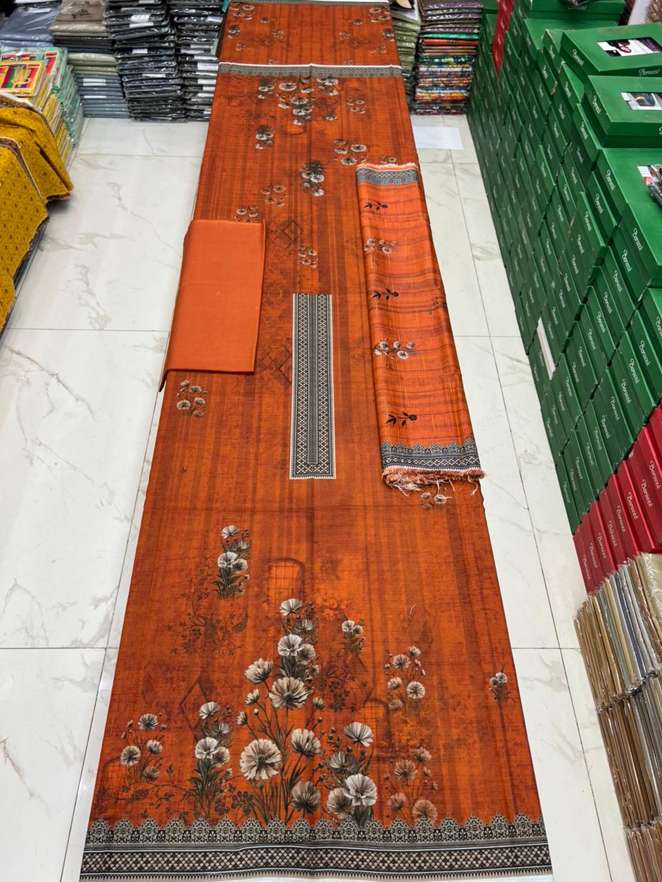 Almas Premium Bana Dora Lawn 3PC | Tarkashi Dupatta