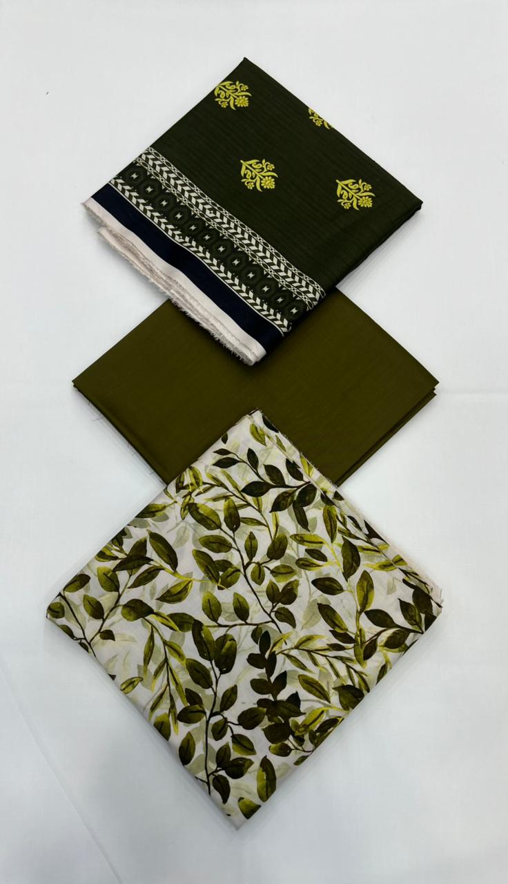 Classic Plain Linen 3PC with Same Fabric Dupatta