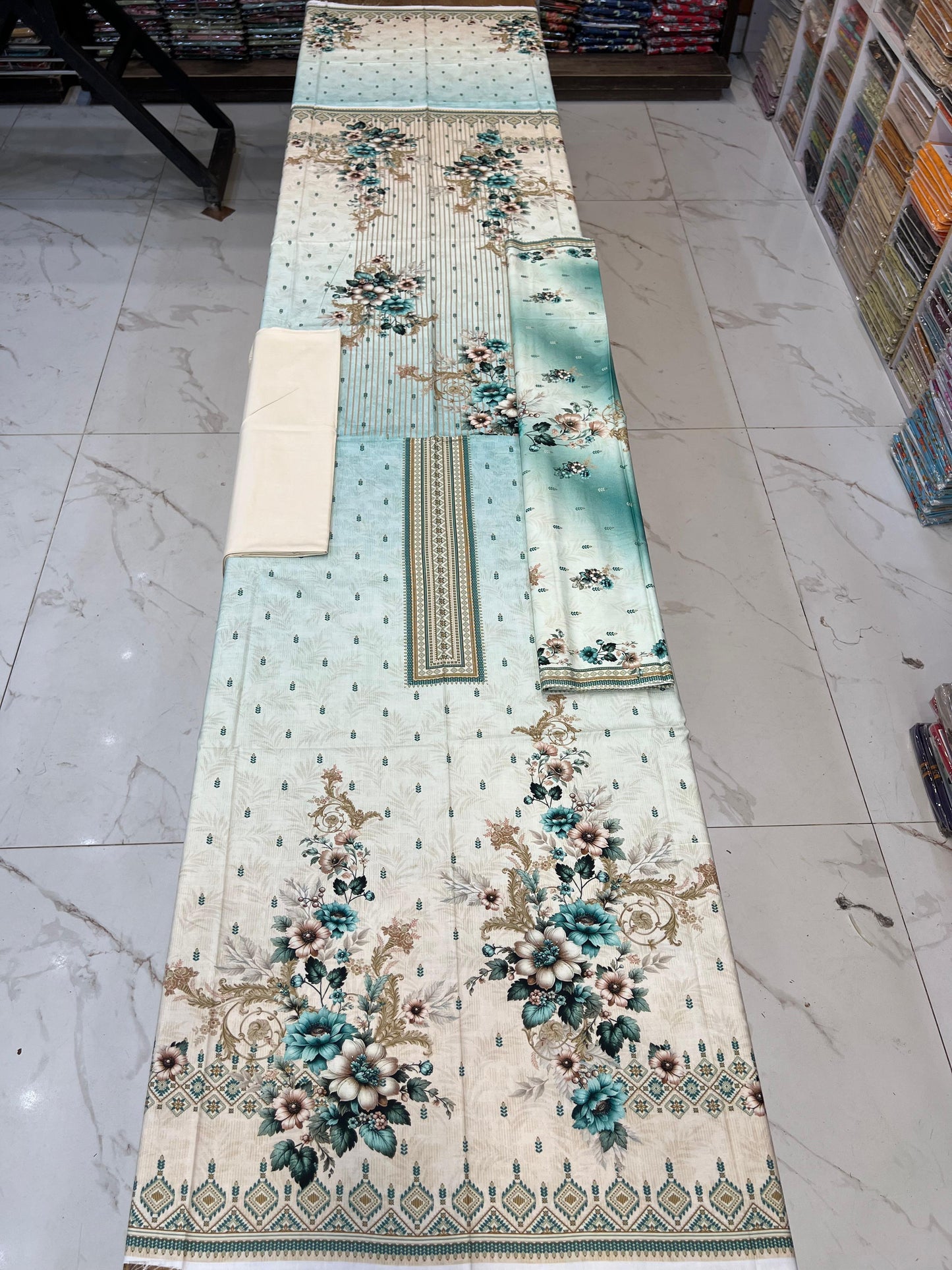 ✨Classic Plain Linen 3PC with Same Fabric Dupatta✨