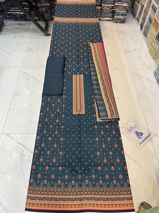 Classic Plain Linen 3PC with Same Fabric Dupatta