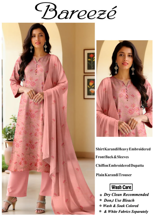 Bareeze karandi Embroidered 3PC
