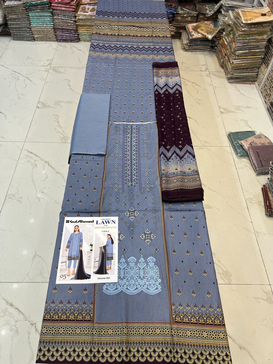 Different Brands Emb Lawn 3Pc Suit