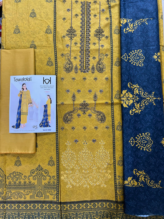 Tawakal Emb lawn 3pc Suit