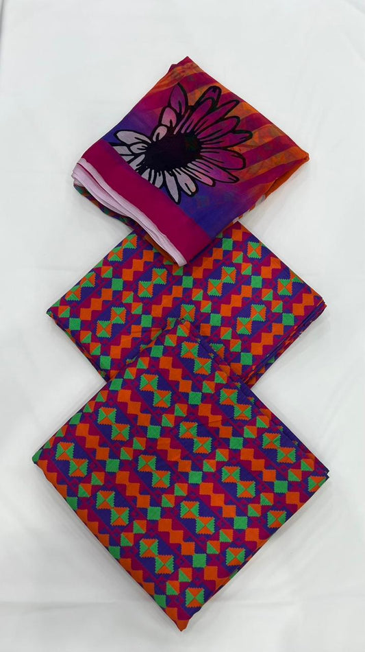 Bana Dora Linen with Bamber chiffon dupatta