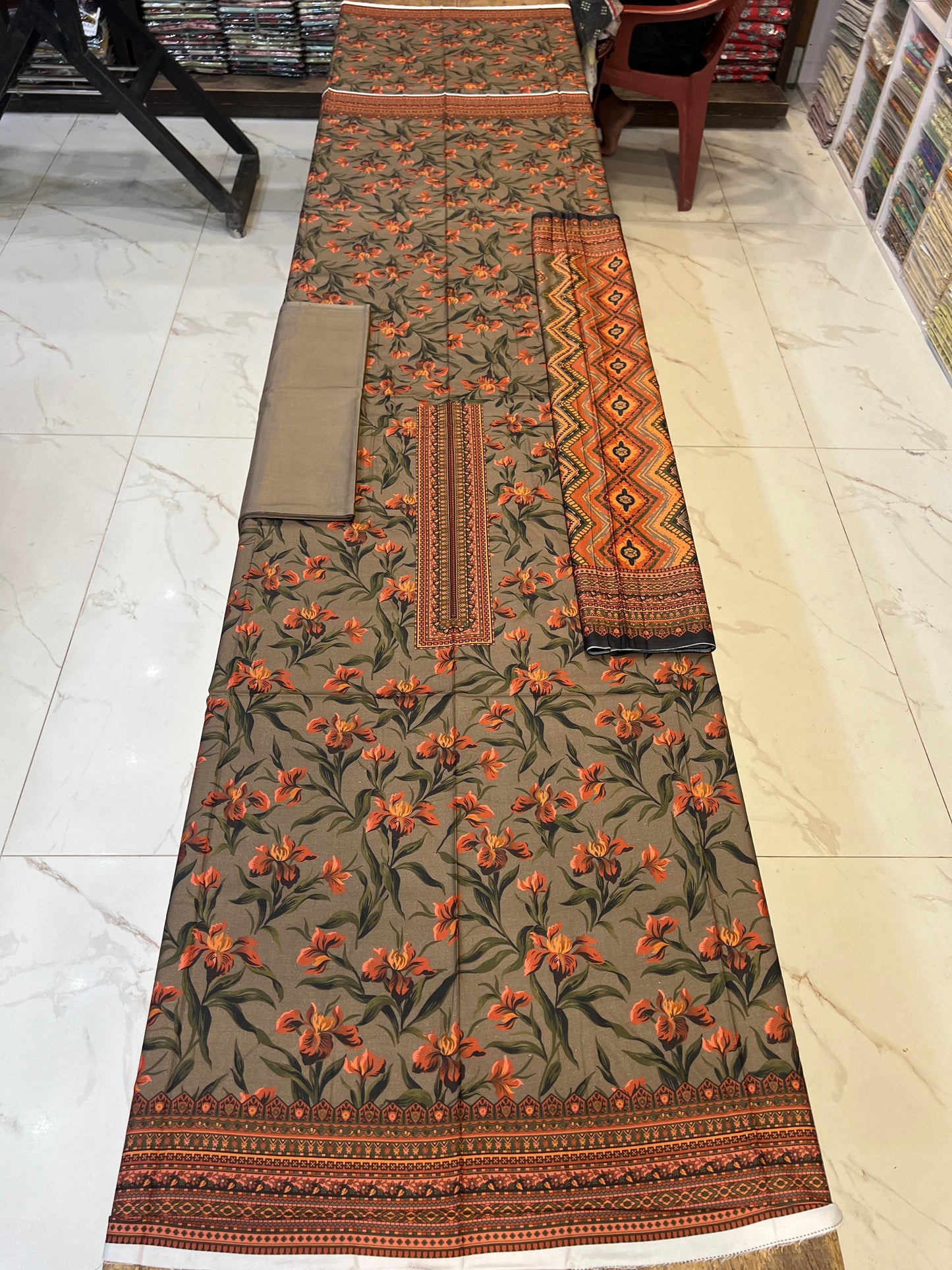 Classic Plain Linen 3PC with Same Fabric Dupatta