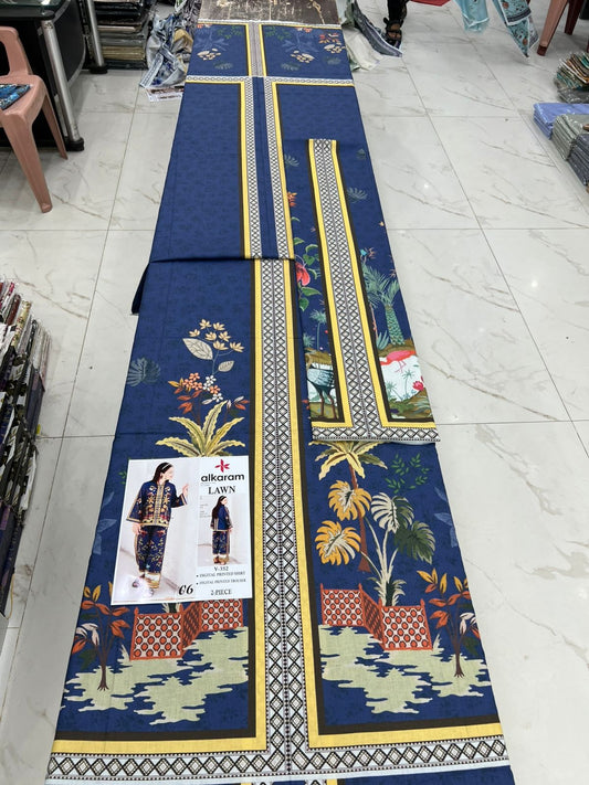 Alkaram Digital Printed Cord Set 2 Pc