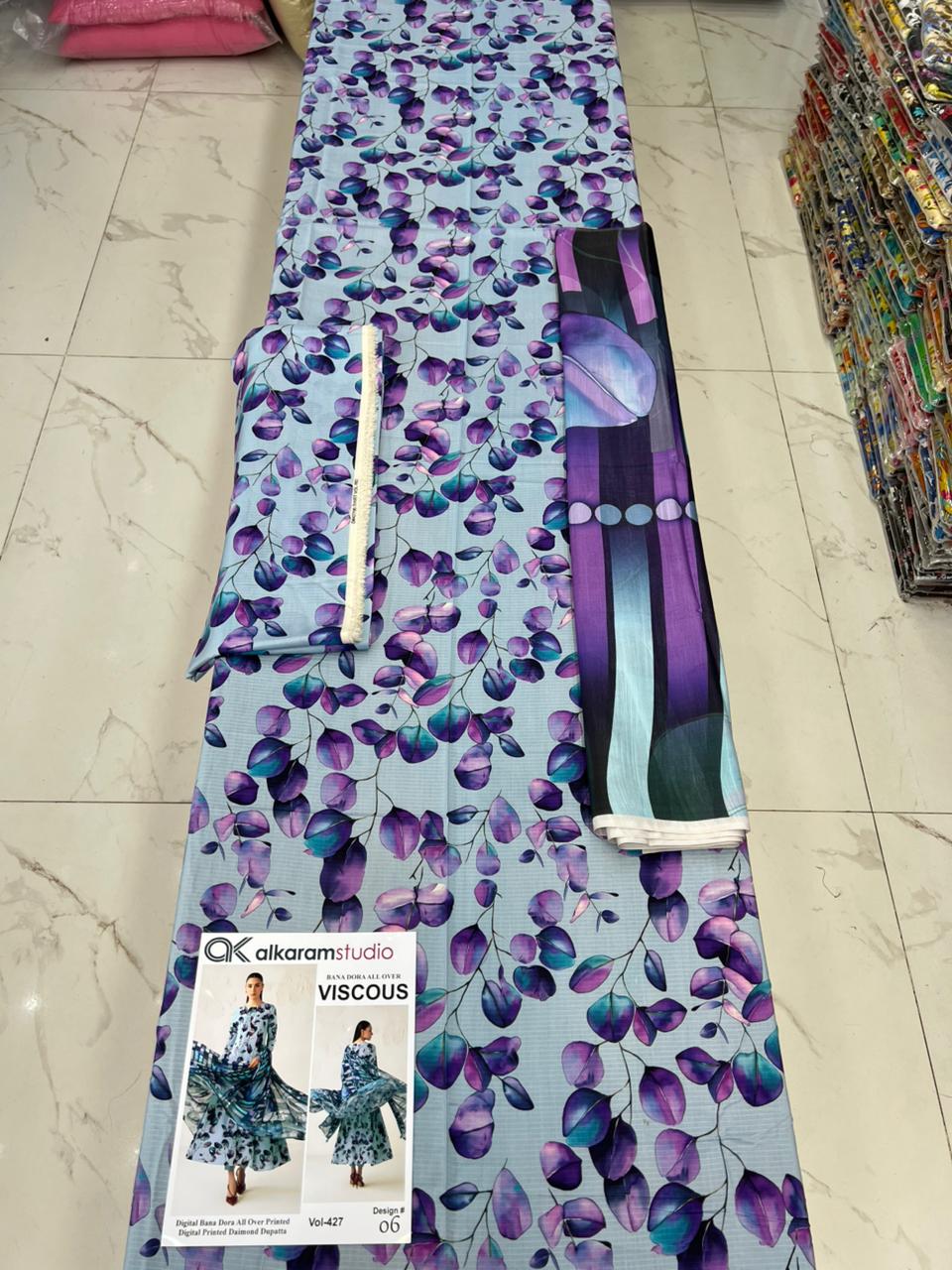 Alkaram Bana Dora Allover Viscose 3PC