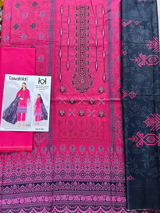 Tawakal Emb lawn 3pc Suit