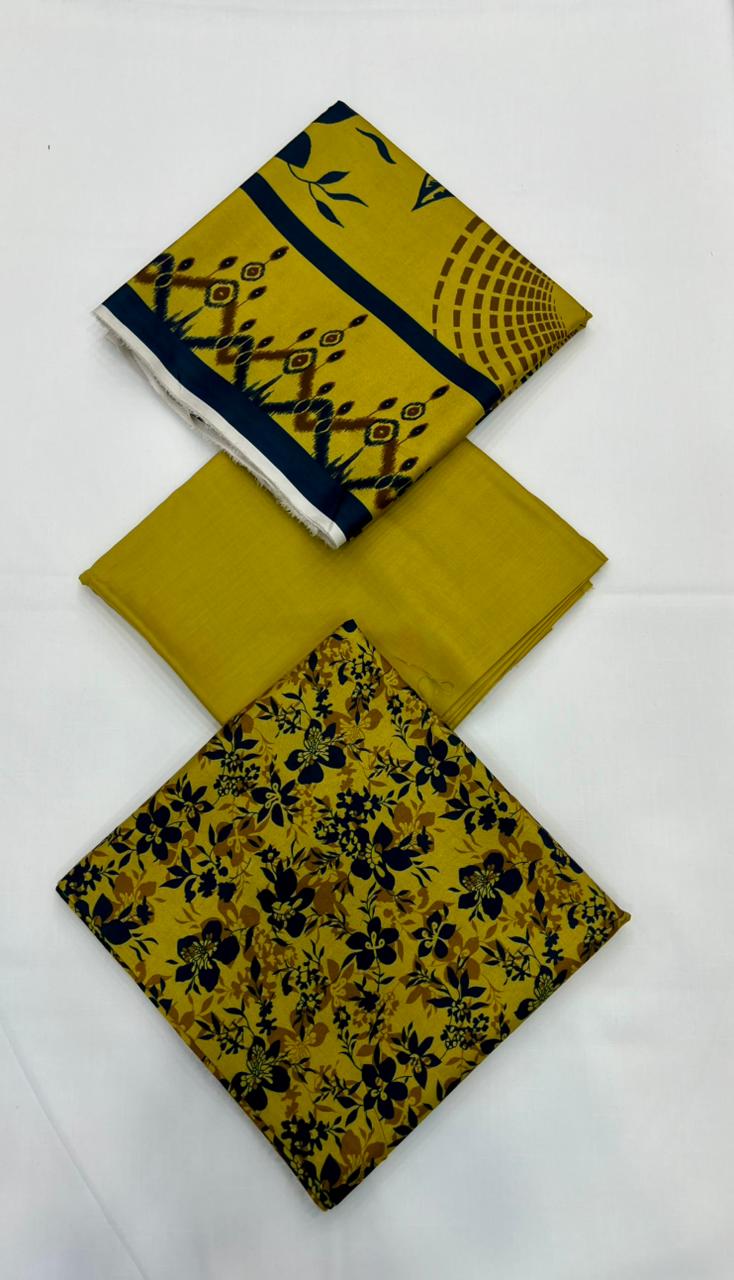 Classic Plain Linen 3PC with Same Fabric Dupatta