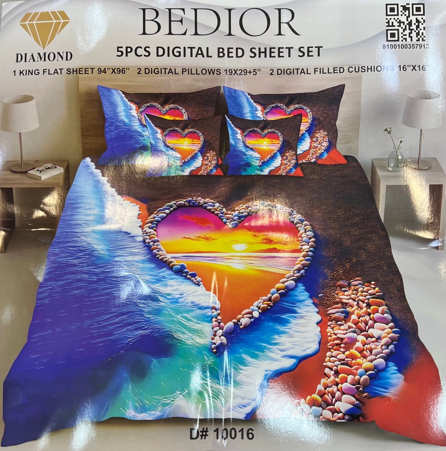 BEDIOR 5PCS DIGITAL BED SHEET SET 10016