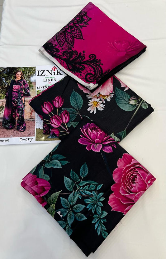 IZNIK LINEN Digital Printed 3PC