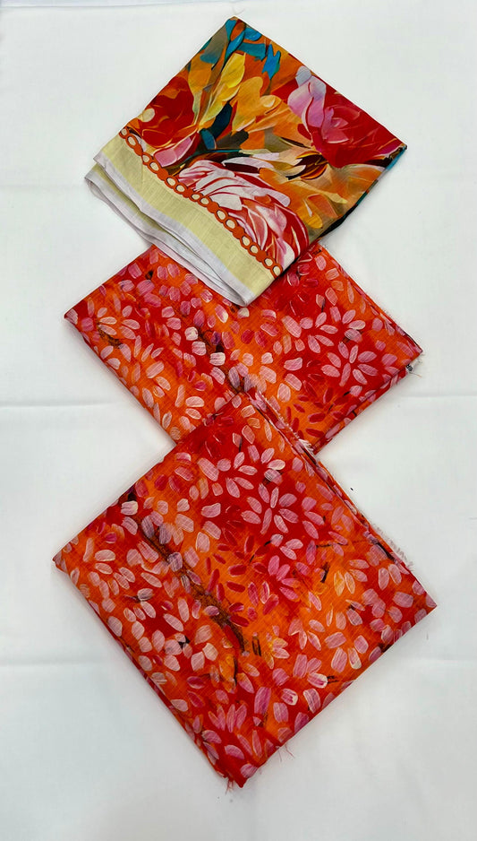 Viscose Bana Dora 3PC With Slub Viscose Dupatta