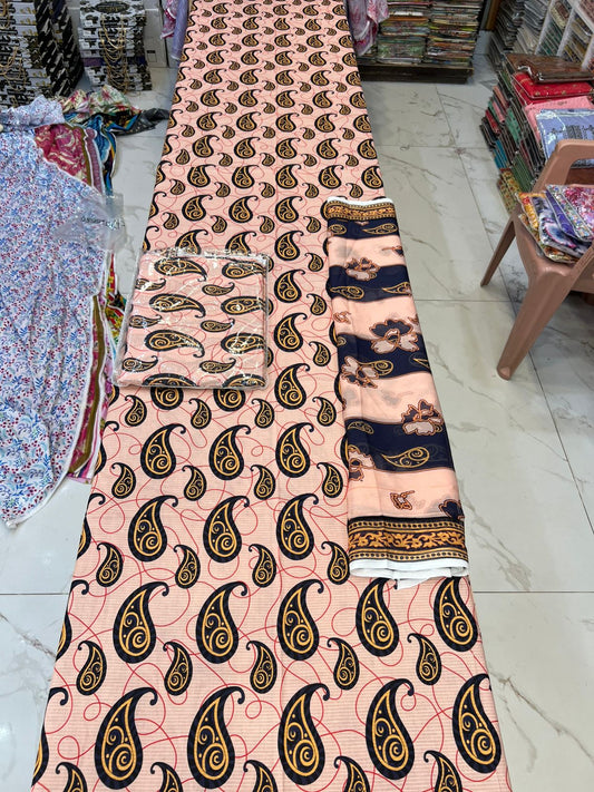 Original Bareeza 3Pc With Bamber Chiffon Dupatta