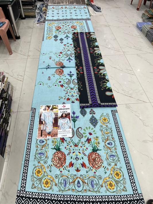 Alkaram Digital Printed Cord Set 2 Pc