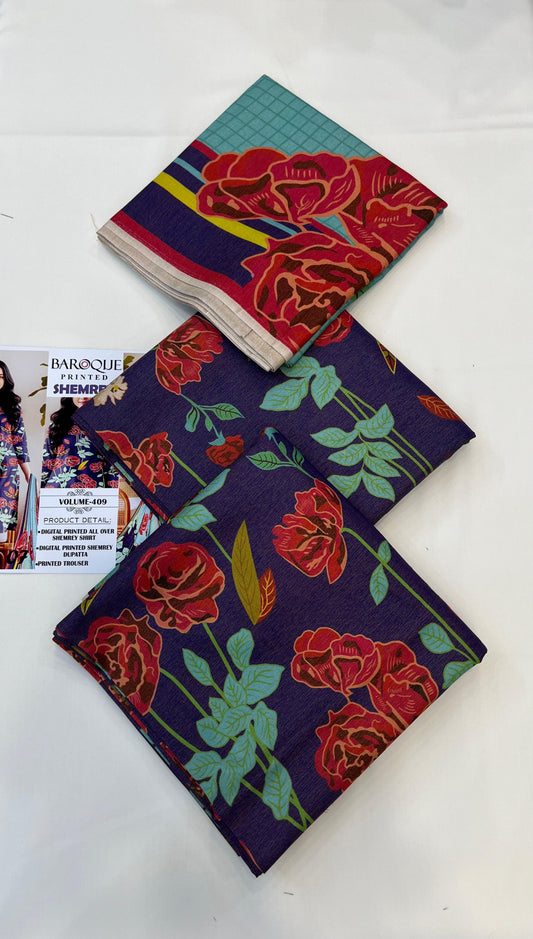 Baroque Printed Shemrey Winter 3PC